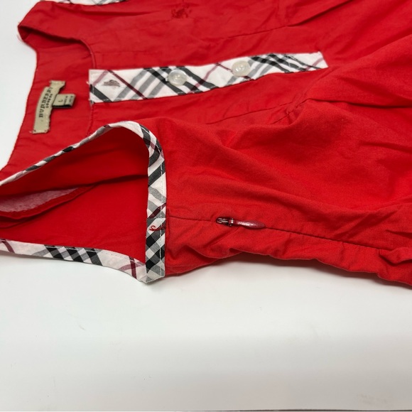 Burberry girls red dress size L large nova trim - Picture 2 of 5